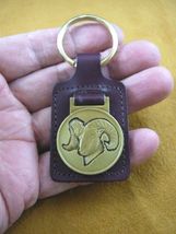 (MD50-C) RAM BIG HORN bighorn Sheep head BRONZE Medallion LEATHER KEY RING - $25.00