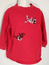 Vtg Warner Bros Kids Sz XXS Taz Tweety Bugs Wile E Sylvester Pocket Red T-Shirt - £15.61 GBP