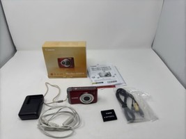 Canon PowerShot A3100 IS 12.1MP Digital Camera, Red, Tested, Battery, Cables - £98.08 GBP