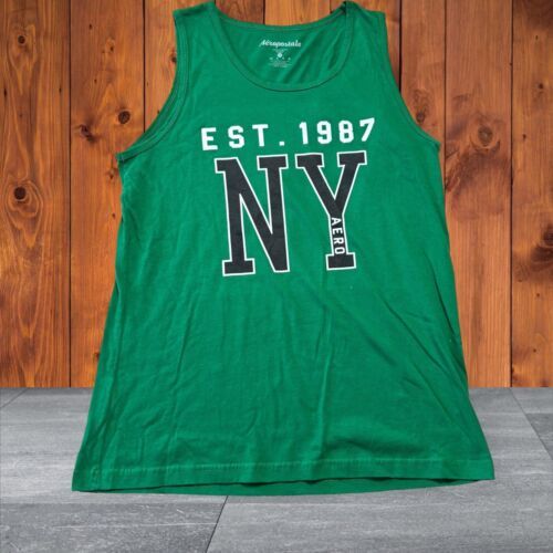 Aeropostale Tank Top Shirt Men's Medium NY Aero Est 1987 Green Tee - $14.97