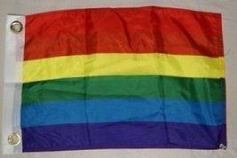 12&quot;x18&quot; Gay Pride Rainbow Boat Flag Indoor/Outdoor Premium Vivid Color and UV Fa - £10.29 GBP