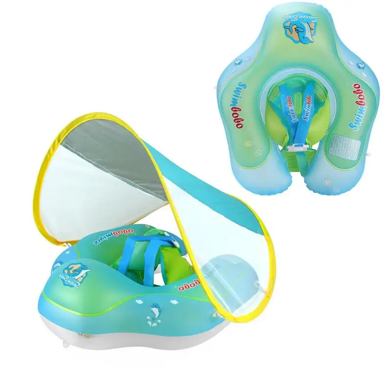 Baby Swimming Float With Canopy Inflatable Baby Pool Float With Detachable - £29.94 GBP+