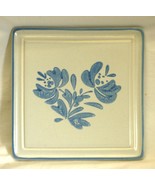 Yorktowne Pfaltzgraff Stoneware Trivet Hot Plate Blue Floral USA - £21.13 GBP