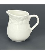Gibson China White Creamer Pitcher Raised Embossed Fruit Pattern - $148.33 MXN