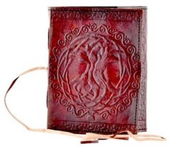Stylized Tree of Life 6&quot;x8&quot; Leather Bound Blank Book of Shadows! - $16.78