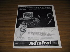 1959 Print Ad Admiral Portable TV with Wireless Remote Control Television - £11.07 GBP