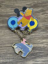 Disney Pin Winnie The Pooh On Balloons Eeyore Dangles 2001 Pin Trading K... - $17.81