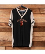 San Francisco Giants Women&#39;s Plus Size V-Neck Jersey T-Shirt - Black/Whi... - $677.14 MXN