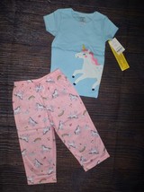 NWT Carters Unicorn Short Sleeve Pajamas Set 3T - $10.99
