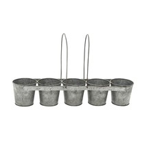 Deco 79 Metal Round Planter, 23&quot; x 5&quot; x 5&quot;, Gray - $39.99