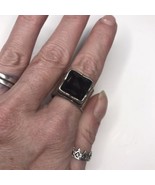 Vintage Silpada Sterling Faceted Black Onyx Ring Size 8 - £48.01 GBP