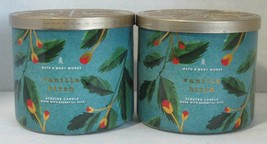 Bath &amp; Body Works 3-wick Scented Candle Lot Set of 2 Fall/Winter VANILLA BIRCH - £49.92 GBP