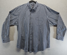 Dockers Blue Plaid Button Up Long Sleeve Dress Shirt Size XL (1s3) - £10.59 GBP