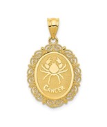 14K Yellow Cancer Zodiac Oval Pendant - €251,61 EUR