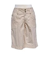 Cache Beige Eyelet Walking Bermuda Short Pant New City Short Stretch NWT... - $48.14 CAD