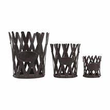 Creative Co-Op Distressed Brown Metal Accordion Style Sides (Set of 3 Sizes) Pla - £39.68 GBP