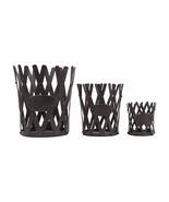 Creative Co-Op Distressed Brown Metal Accordion Style Sides (Set of 3 Si... - £39.21 GBP