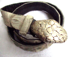 Scunzani Italy Genuine Crocodile Belt Emporio Armani EA Snake Head Belt Buckle - £74.07 GBP