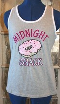 Pj Couture Women&#39;s Gray/Pink Midnight Snack Racerback Sleeveless Sleep S... - £3.91 GBP