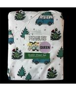 Peanuts QUEEN Sheet Set Berkshire Snoopy with Christmas Tree on a Winter... - $75.29 CAD