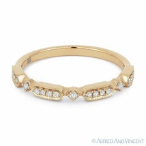 0.11ct Round Diamond Anniversary Band Stackable Right-Hand Ring in 14k Rose Gold - £394.87 GBP