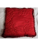 Vintage Red Sofa Throw Accent Pillow Floral Lips Flowers - £11.84 GBP