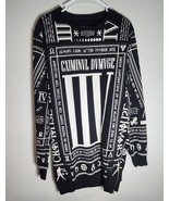Criminal Damage Longline Sweatshirt With All Over Print LARGE - $820.05 MXN