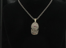 ED HARDY 925 Silver - Vintage Pink Topaz Baseball Cap Chain Necklace - NE3070 - £321.93 GBP