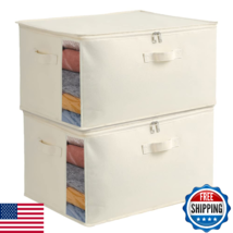 2-Pack Large Canvas Comforter Storage Bags for Clothes, Sweaters, Bedding - $44.01