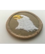 Boy Scout Patrol Patch Eagle Head Round Vintage Tan Background BSA - £4.70 GBP