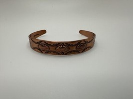 Vintage Southwestern WM Co Copper Cuff Adjustable Bracelet 10mm wide BrB4 - £18.80 GBP