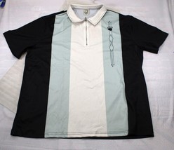 NWT Hardaddy Mens XL Short Sleeve Polo Shirt W/ Zipper Collar &amp; Crown De... - $24.06