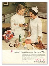Avon Cosmetics Shopping Women White Dresses Vintage 1968 Full-Page Magaz... - $9.70