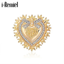 Vintage Baroque Heart Rhinestone Brooch Pin for Women  Men - $28.01