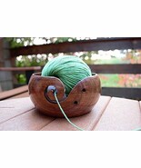 Handmade Wooden Yarn Bowl Holder Rosewood - Knitting Bowl With Holes Sto... - $41.20 CAD