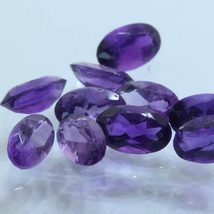 Amethyst One Grape Purple Hand Faceted 5×3 mm Oval Natural Gem Average .21 carat - £0.99 GBP