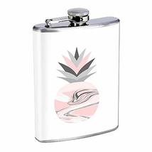 Classy Pineapple Hip Flask Stainless Steel 8 Oz Silver Drinking Whiskey Spirits  - £7.95 GBP