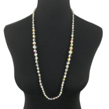 JOAN RIVERS faceted aurora borealis beaded necklace - 32&quot; graduated AB glass - £31.63 GBP
