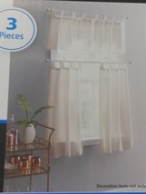 Mainstays 36" Small Window Set 3 Pc Rod Pocket Set 2 Tier Matching Valance Multi - $14.22