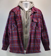 QQ) Vintage Stanley Men Red Plaid Flannel Quilted Lining Shirt Jacket Ho... - $19.79