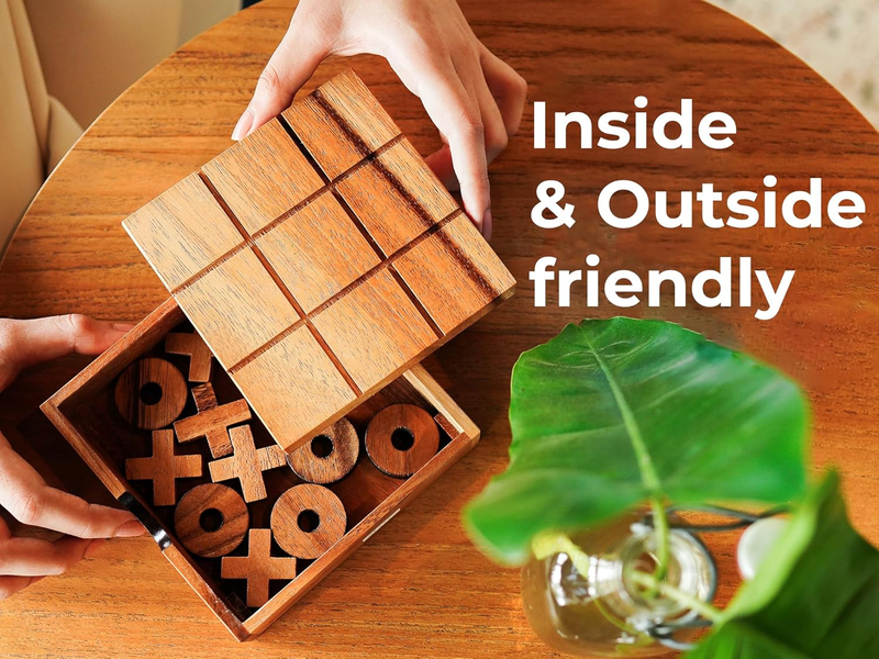 Wooden Tic Tac Toe Game - Brain Teaser Puzzles for Adults and Unique Gifts for K Item image 4