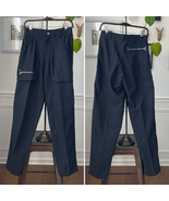 Vintage 80s 90s Gabrielle New York High Waist Taper Black Pants Zipper D... - $49.94 CAD