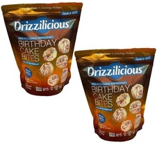 2 Packs Drizzilicious Mini Rice Cakes Birthday Cake Bites 8oz Kosher Glu... - $26.50