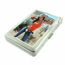 Texas Pin Up Girls D5 Cigarette Case with Built in Lighter Metal Wallet - £15.25 GBP