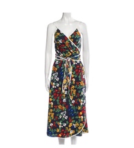 New Tory Burch Women’s Grotto Wrap Dress Navy Iris Garden Size 6 Nwt - £221.70 GBP