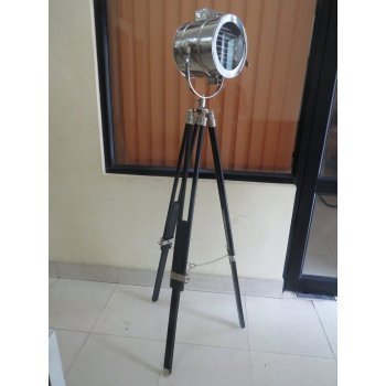 Primary image for Vintage Industry Style Searchlight With Wooden Tripod Floor Lamp By NauticalMart