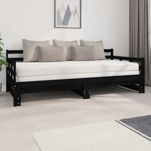 Pull-out Day Bed Black Solid Wood Pine 2x(90x200) cm - £119.76 GBP