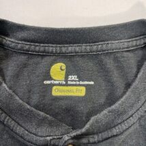 Carhartt K128 BLK Men's Original Fit Long Sleeve Henley Shirt Black Cotton 2XL image 2