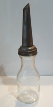 Vintage Duraglas Master MFG 1 Quart Glass Motor Oil Bottle With Zinc Spout - £38.93 GBP