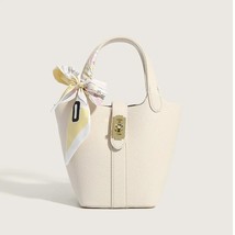 2023  Women Fashion Bucket Bag Soft Lychee Leather  Bag Female  Designer Handbag - £145.47 GBP